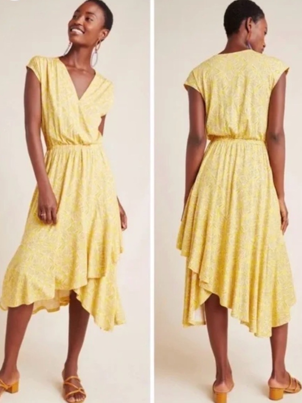Anthropologie Maeve Faux wrap midi dress